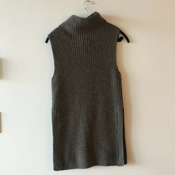 Aritzia Wilfred Durandal Funnel Neck Sleeveless Wool Tunic XXS Grey - Picture 4 of 6